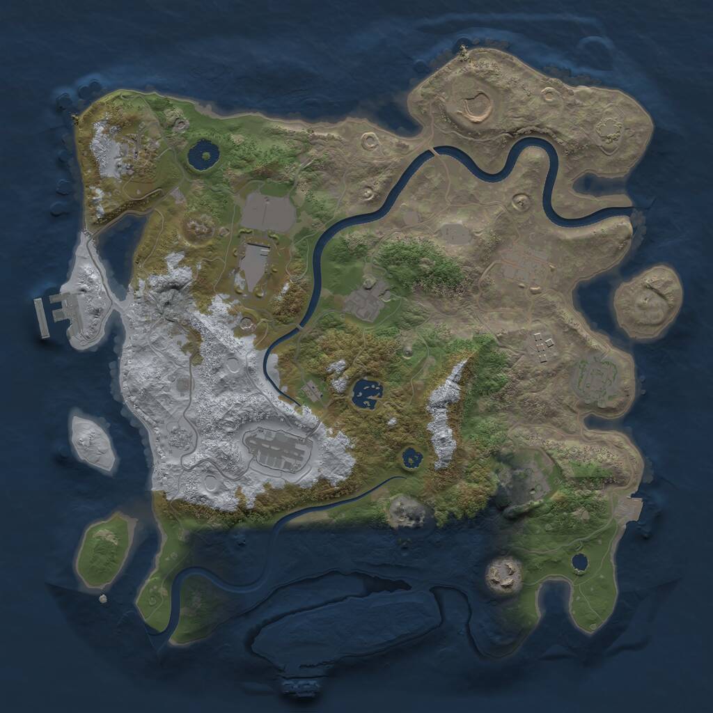 Rust Map: Procedural Map, Size: 3560, Seed: 1936782, 17 Monuments