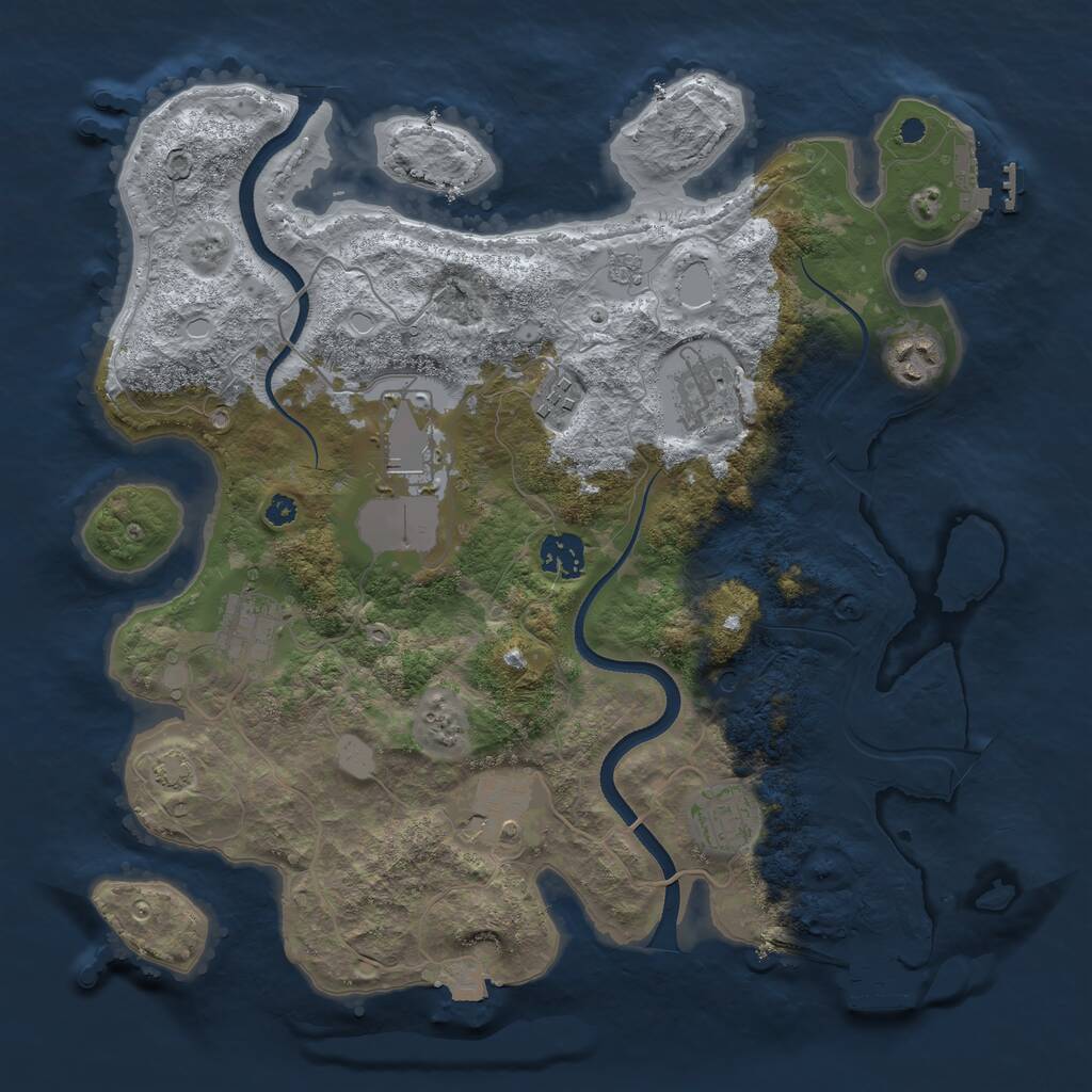 Rust Map: Procedural Map, Size: 3560, Seed: 2306003, 14 Monuments