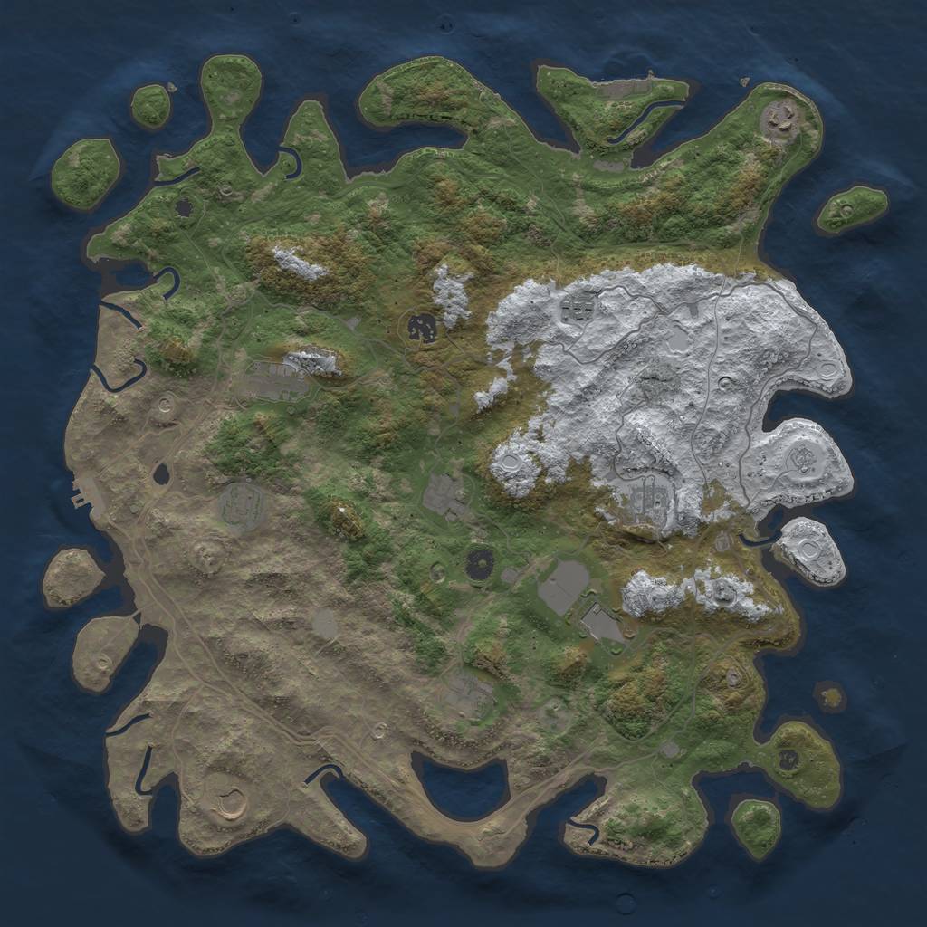 Rust Map: Procedural Map, Size: 4580, Seed: 772690863, 19 Monuments