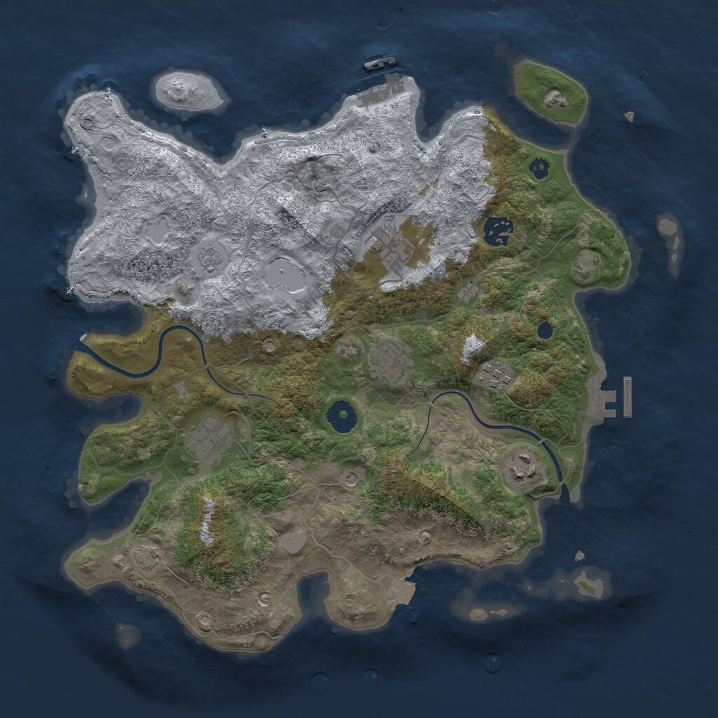 Rust Map: Procedural Map, Size: 3560, Seed: 6269149, 12 Monuments