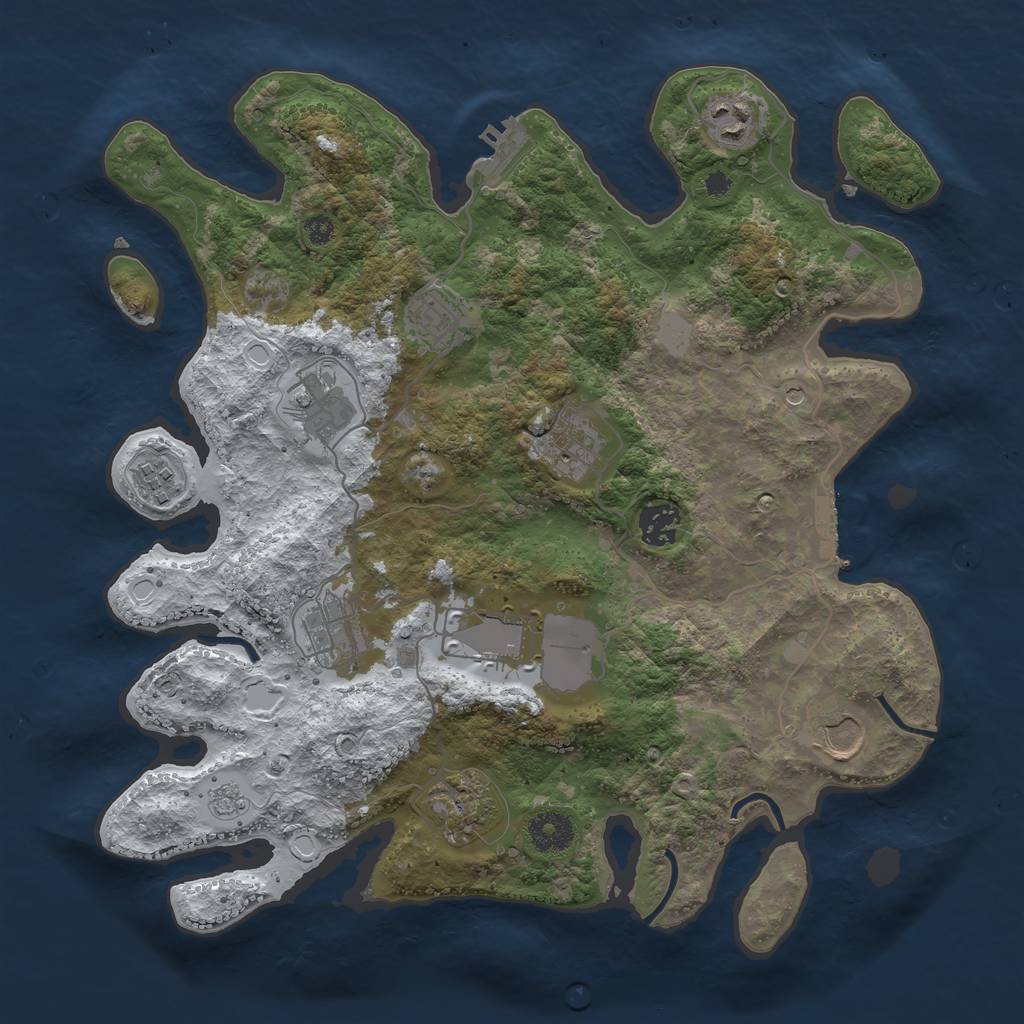Rust Map: Procedural Map, Size: 3560, Seed: 5090367, 19 Monuments