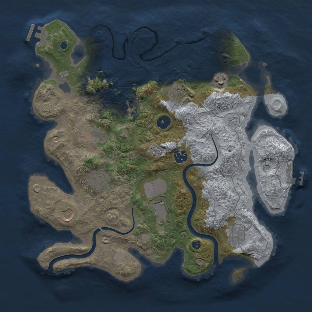 Rust Map: Procedural Map, Size: 3560, Seed: 4326780, 15 Monuments