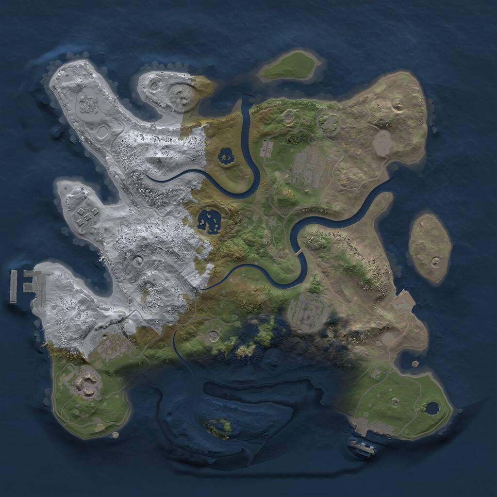 Rust Map: Procedural Map, Size: 3000, Seed: 72241566, 12 Monuments
