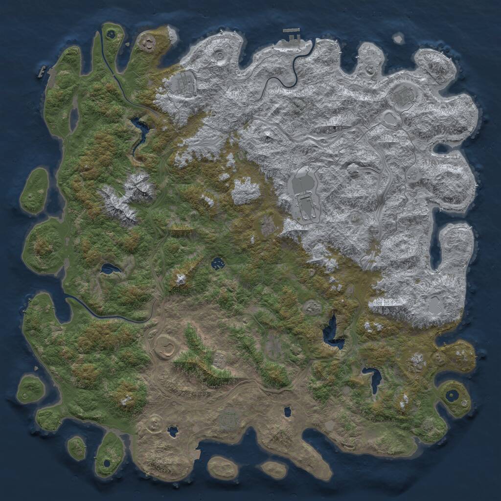 Rust Map: Procedural Map, Size: 6000, Seed: 506792, 17 Monuments