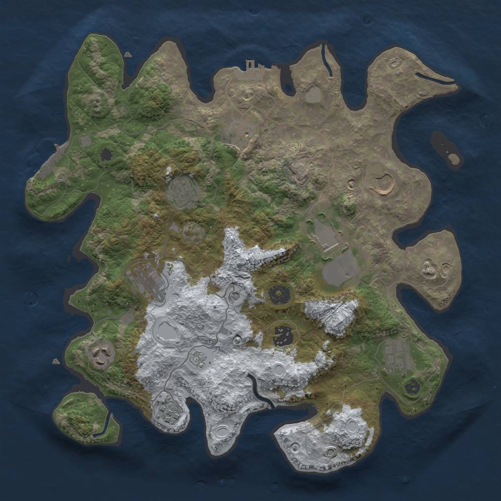 Rust Map: Procedural Map, Size: 3560, Seed: 132070, 18 Monuments