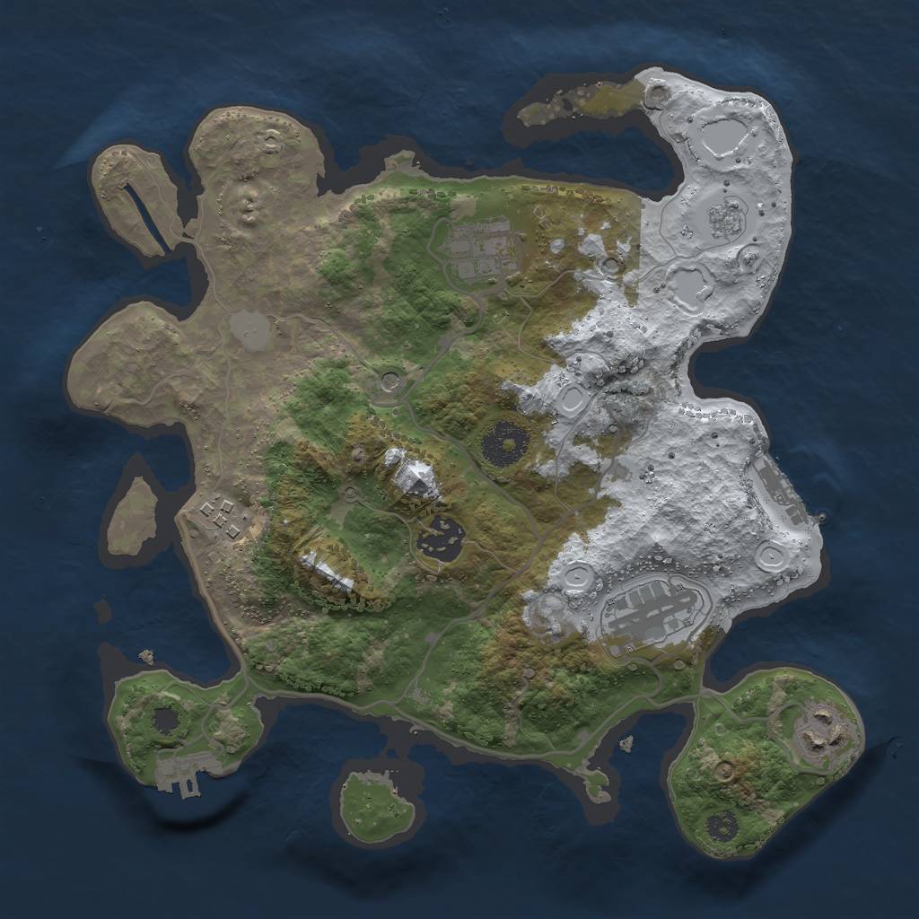 Rust Map: Procedural Map, Size: 3000, Seed: 515565, 14 Monuments