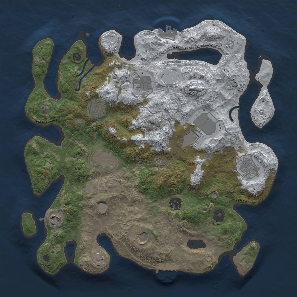 Rust Map: Procedural Map, Size: 3560, Seed: 2624803, 18 Monuments