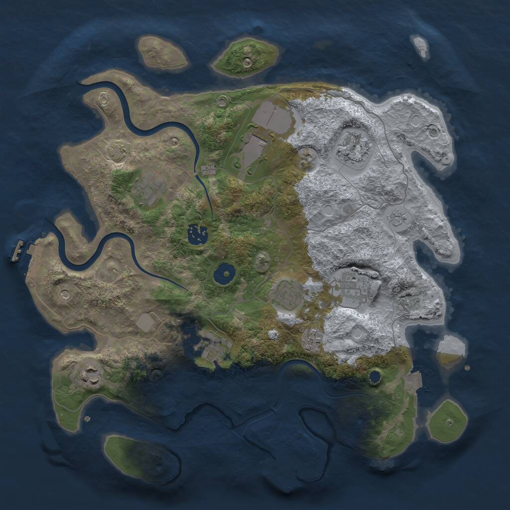 Rust Map: Procedural Map, Size: 3560, Seed: 3540924, 15 Monuments