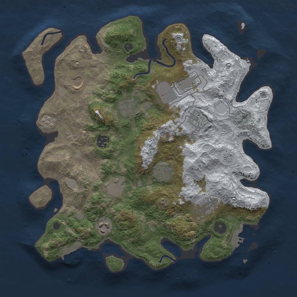Rust Map: Procedural Map, Size: 3560, Seed: 2234388, 19 Monuments