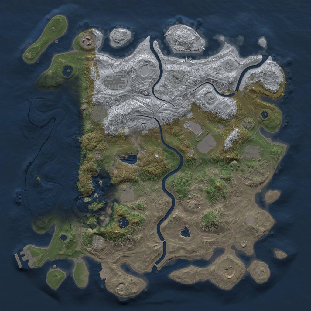 Rust Map: Procedural Map, Size: 4250, Seed: 22842, 16 Monuments