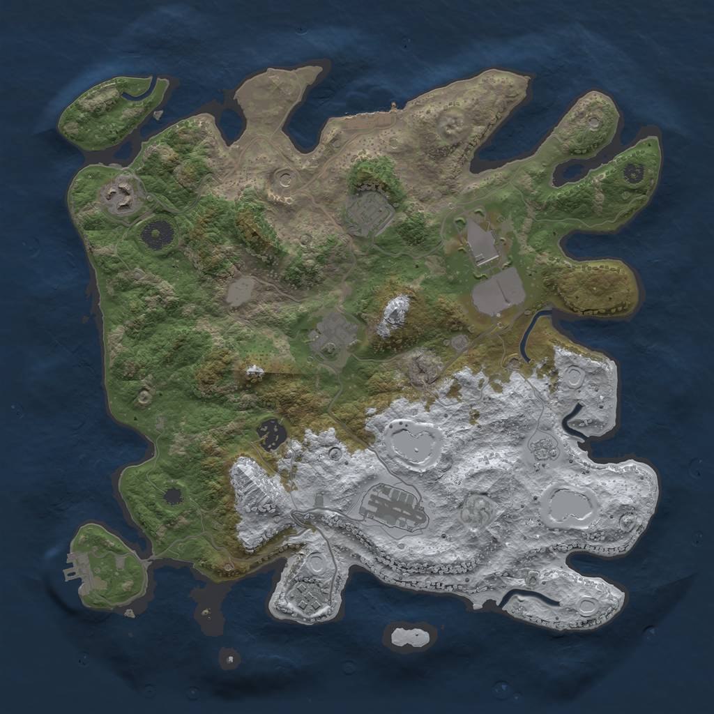 Rust Map: Procedural Map, Size: 3560, Seed: 1073609, 16 Monuments