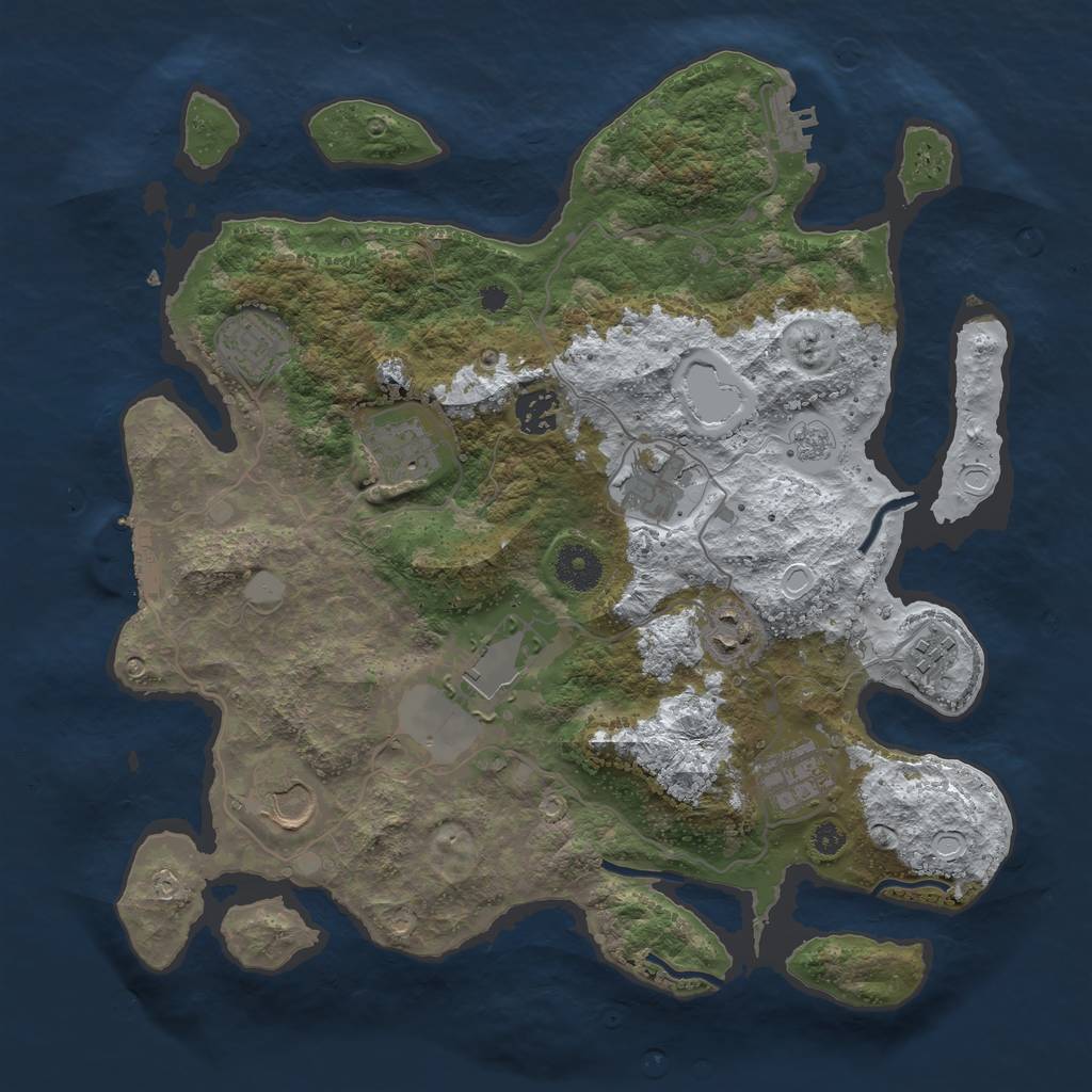 Rust Map: Procedural Map, Size: 3560, Seed: 2548207, 17 Monuments