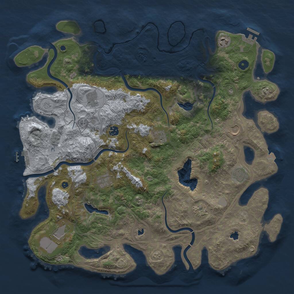 Rust Map: Procedural Map, Size: 4500, Seed: 2089474823, 16 Monuments