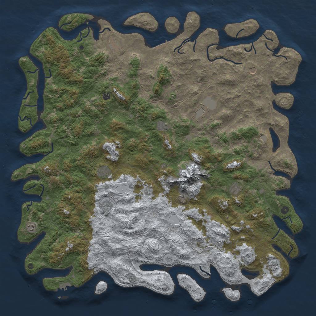 Rust Map: Procedural Map, Size: 6000, Seed: 867, 20 Monuments