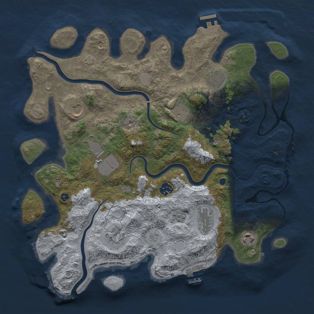 Rust Map: Procedural Map, Size: 3850, Seed: 188, 15 Monuments
