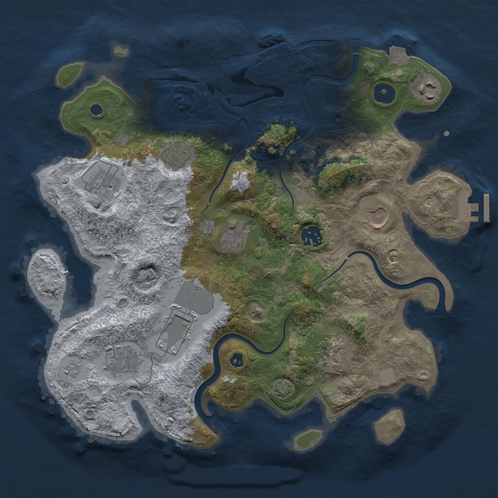 Rust Map: Procedural Map, Size: 3560, Seed: 4561949, 16 Monuments