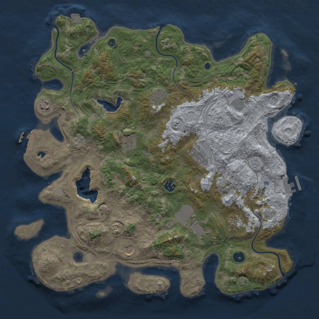 Rust Map: Procedural Map, Size: 4350, Seed: 1337, 16 Monuments