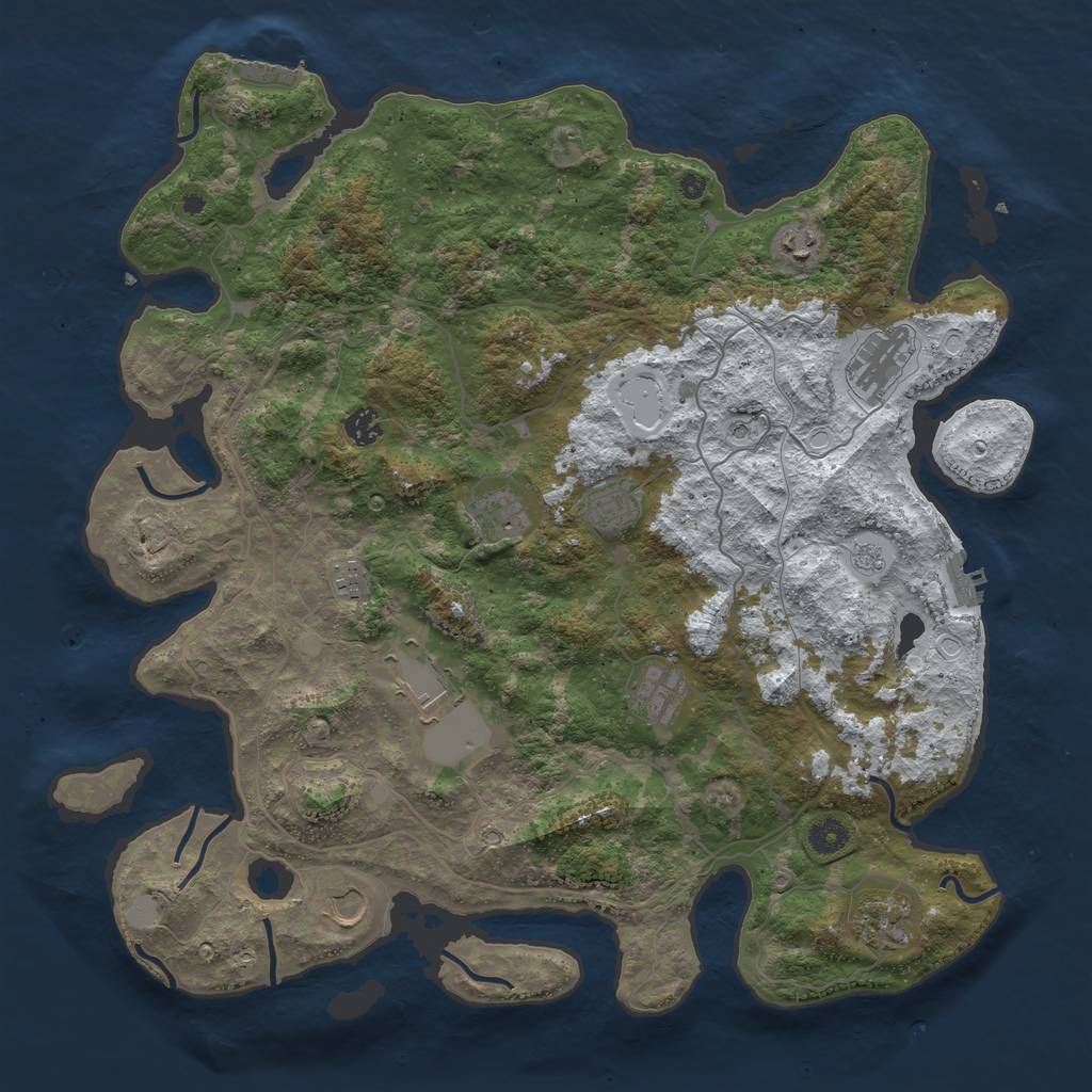 Rust Map: Procedural Map, Size: 4350, Seed: 1337, 19 Monuments