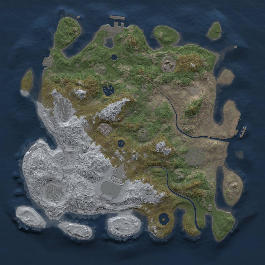 Rust Map: Procedural Map, Size: 3560, Seed: 1693041, 13 Monuments