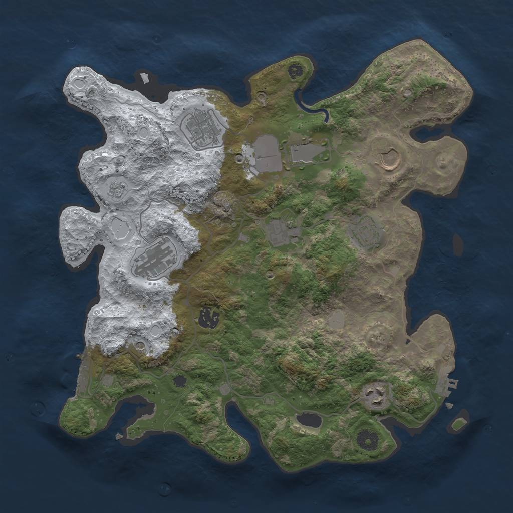 Rust Map: Procedural Map, Size: 3560, Seed: 906152, 17 Monuments