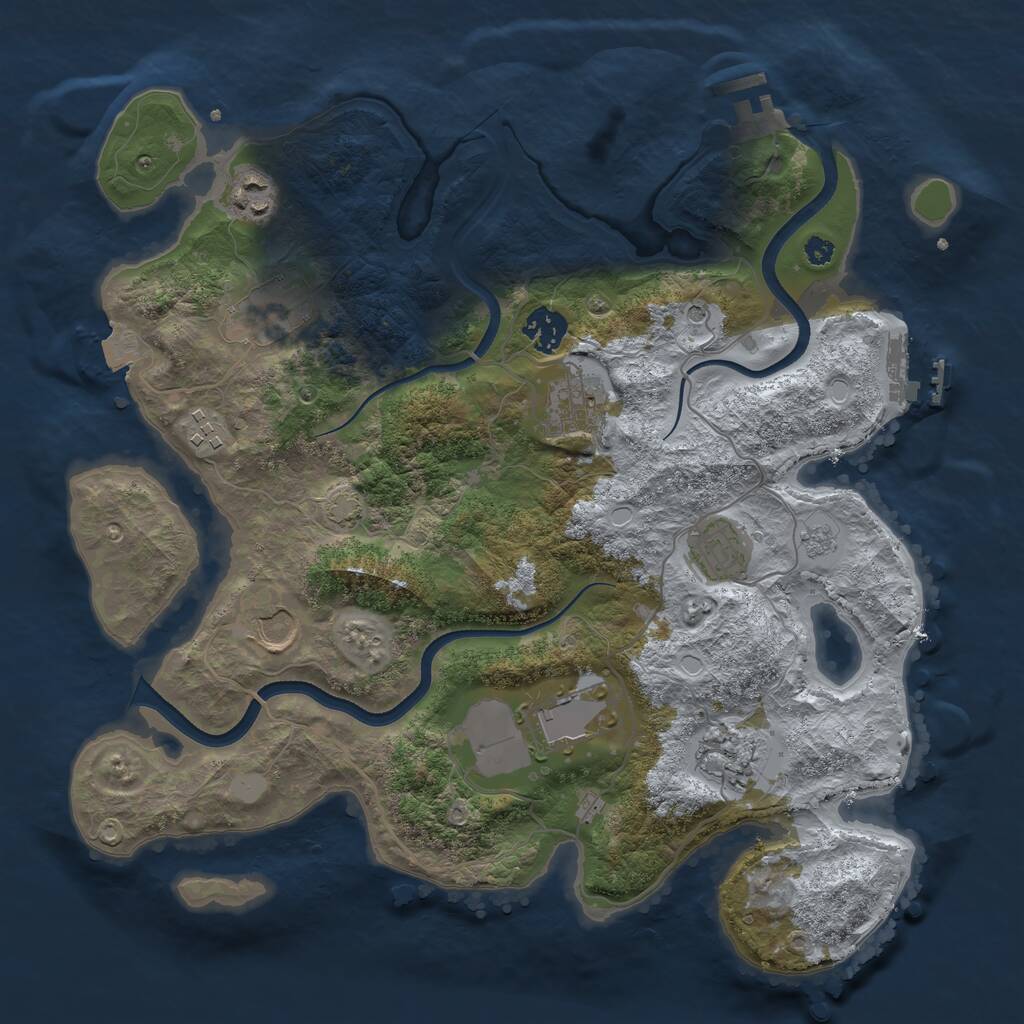 Rust Map: Procedural Map, Size: 3560, Seed: 2687093, 15 Monuments