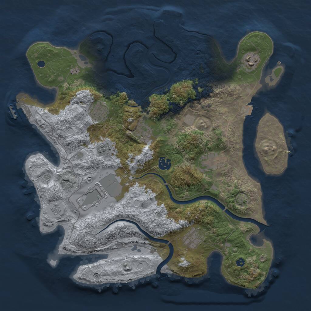 Rust Map: Procedural Map, Size: 3560, Seed: 6130594, 14 Monuments