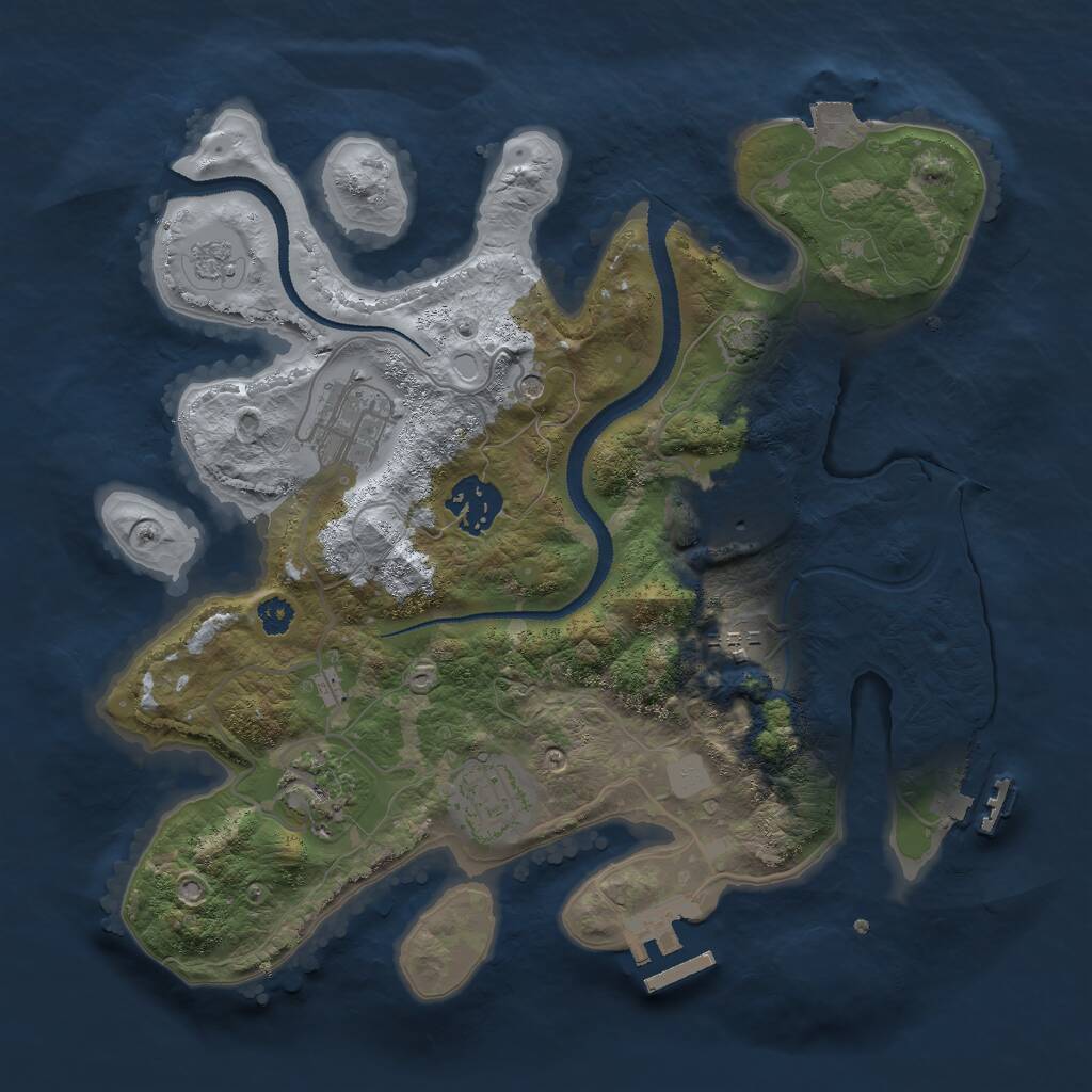 Rust Map: Procedural Map, Size: 3000, Seed: 2439979, 12 Monuments