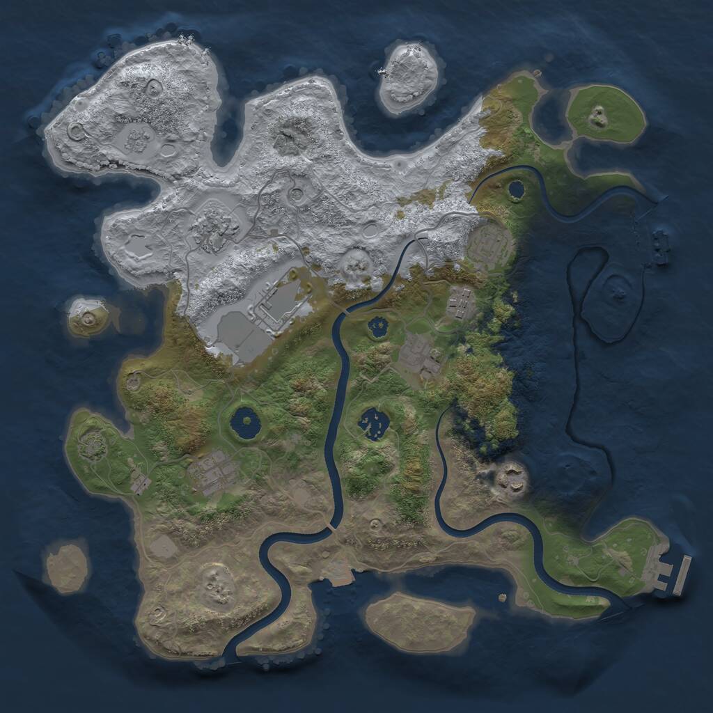 Rust Map: Procedural Map, Size: 3560, Seed: 4794458, 14 Monuments
