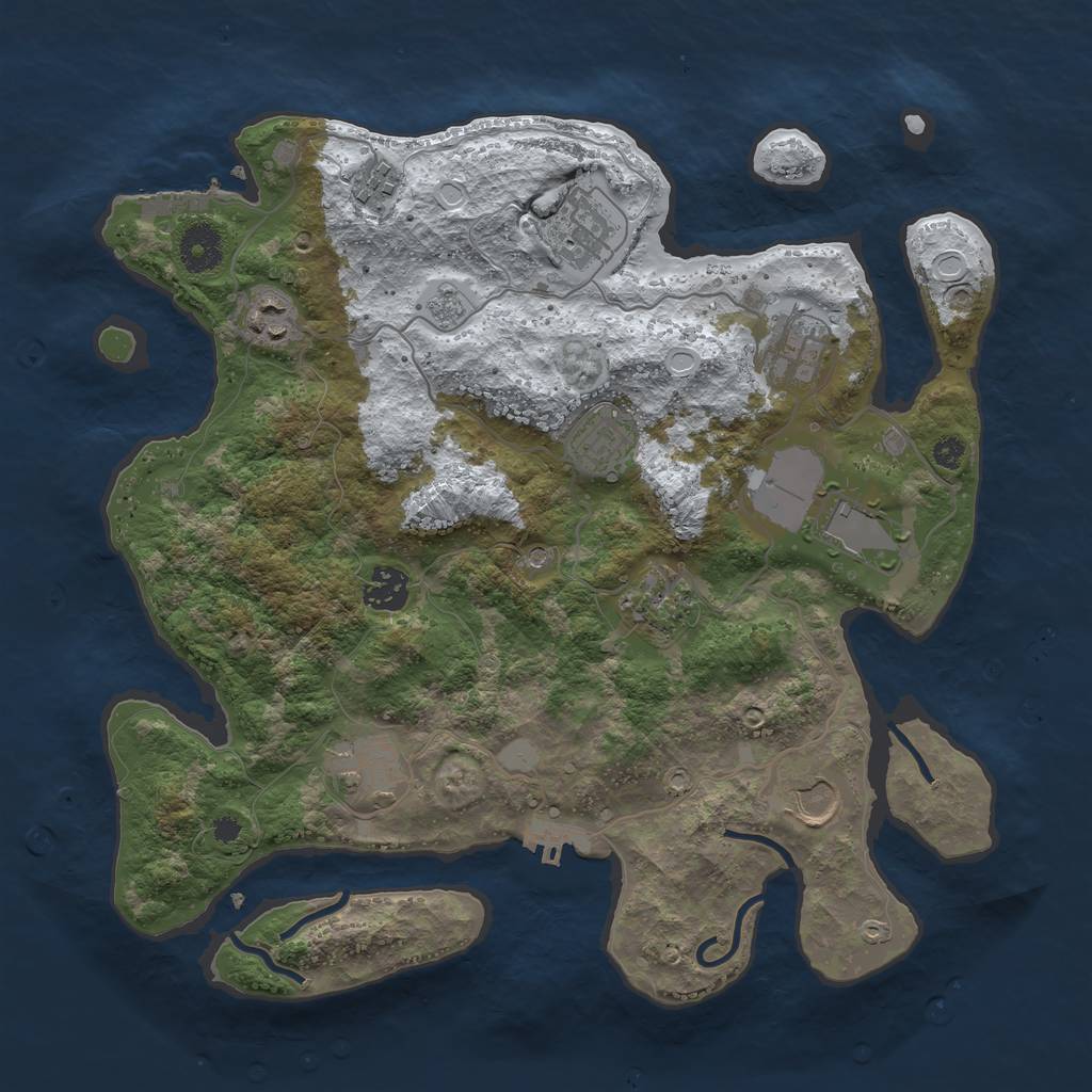 Rust Map: Procedural Map, Size: 3560, Seed: 630831, 19 Monuments