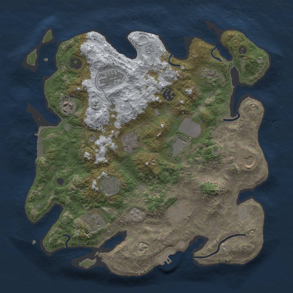 Rust Map: Procedural Map, Size: 3560, Seed: 5389806, 20 Monuments
