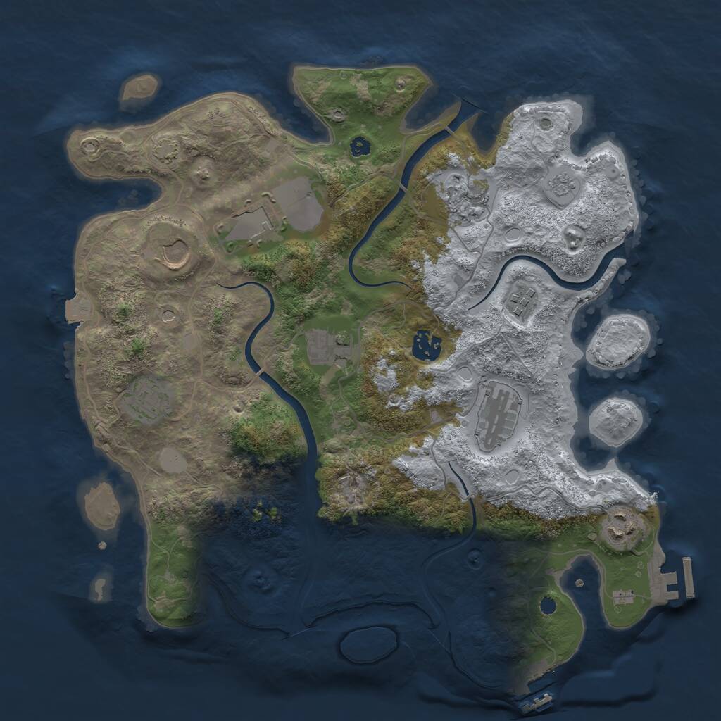 Rust Map: Procedural Map, Size: 3560, Seed: 5314952, 15 Monuments