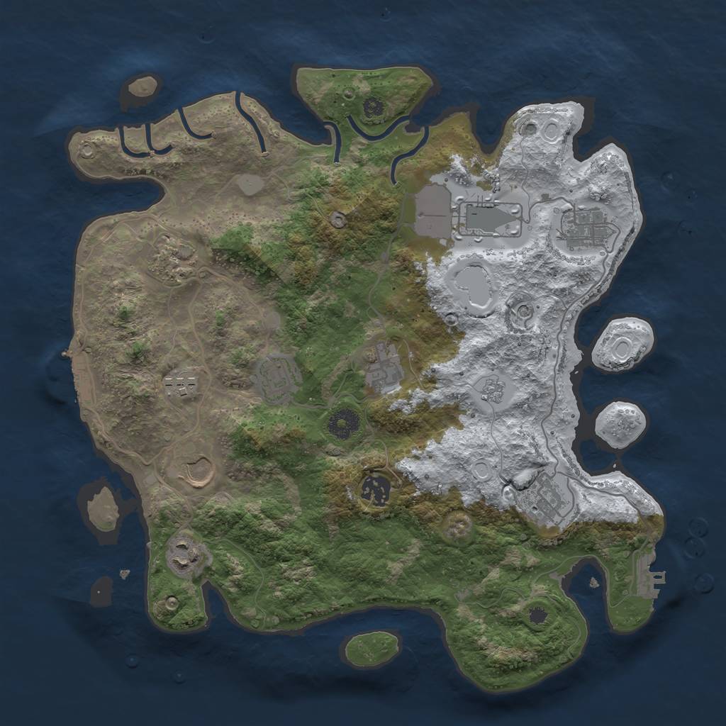 Rust Map: Procedural Map, Size: 3560, Seed: 5314952, 19 Monuments