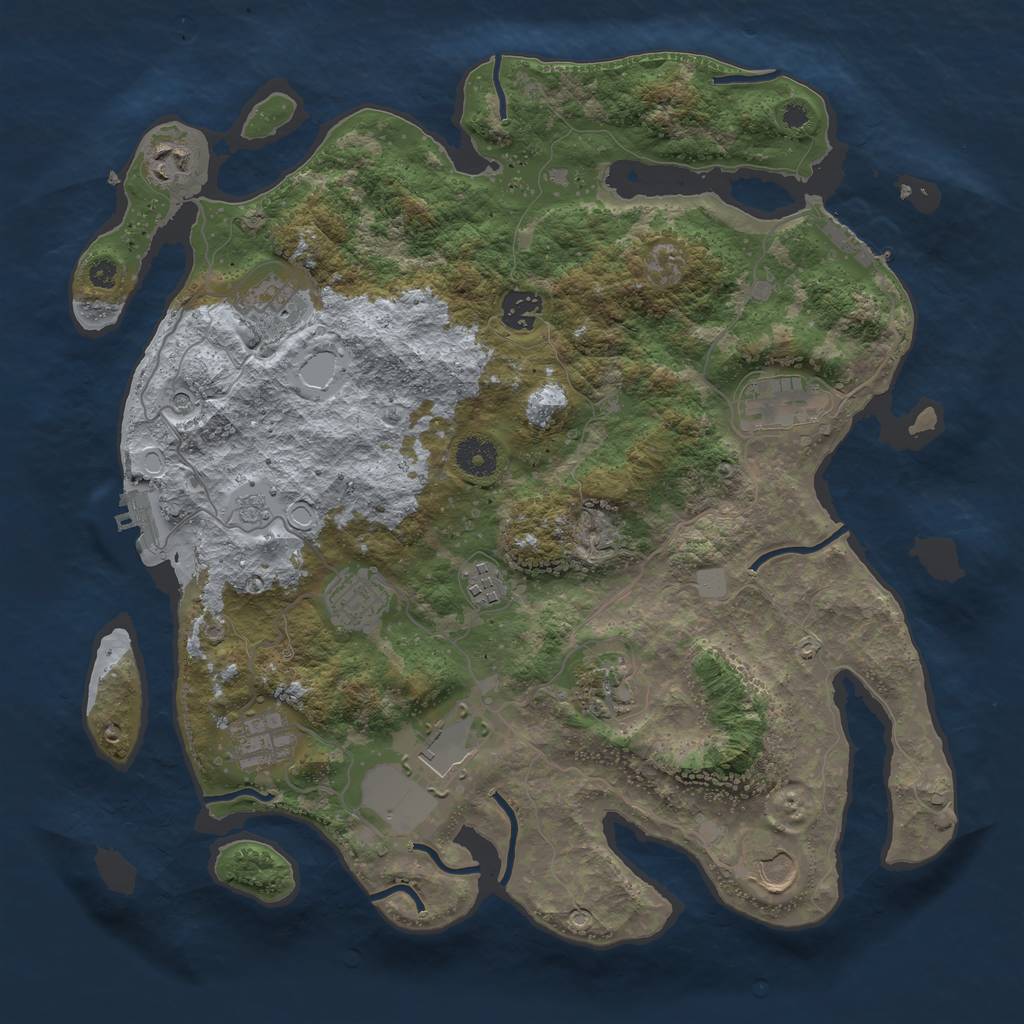 Rust Map: Procedural Map, Size: 3750, Seed: 2, 19 Monuments