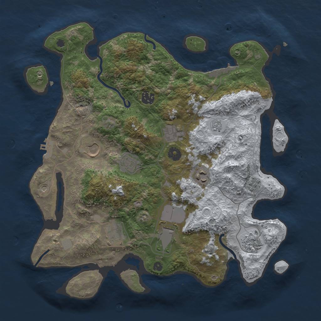 Rust Map: Procedural Map, Size: 3560, Seed: 28145, 18 Monuments