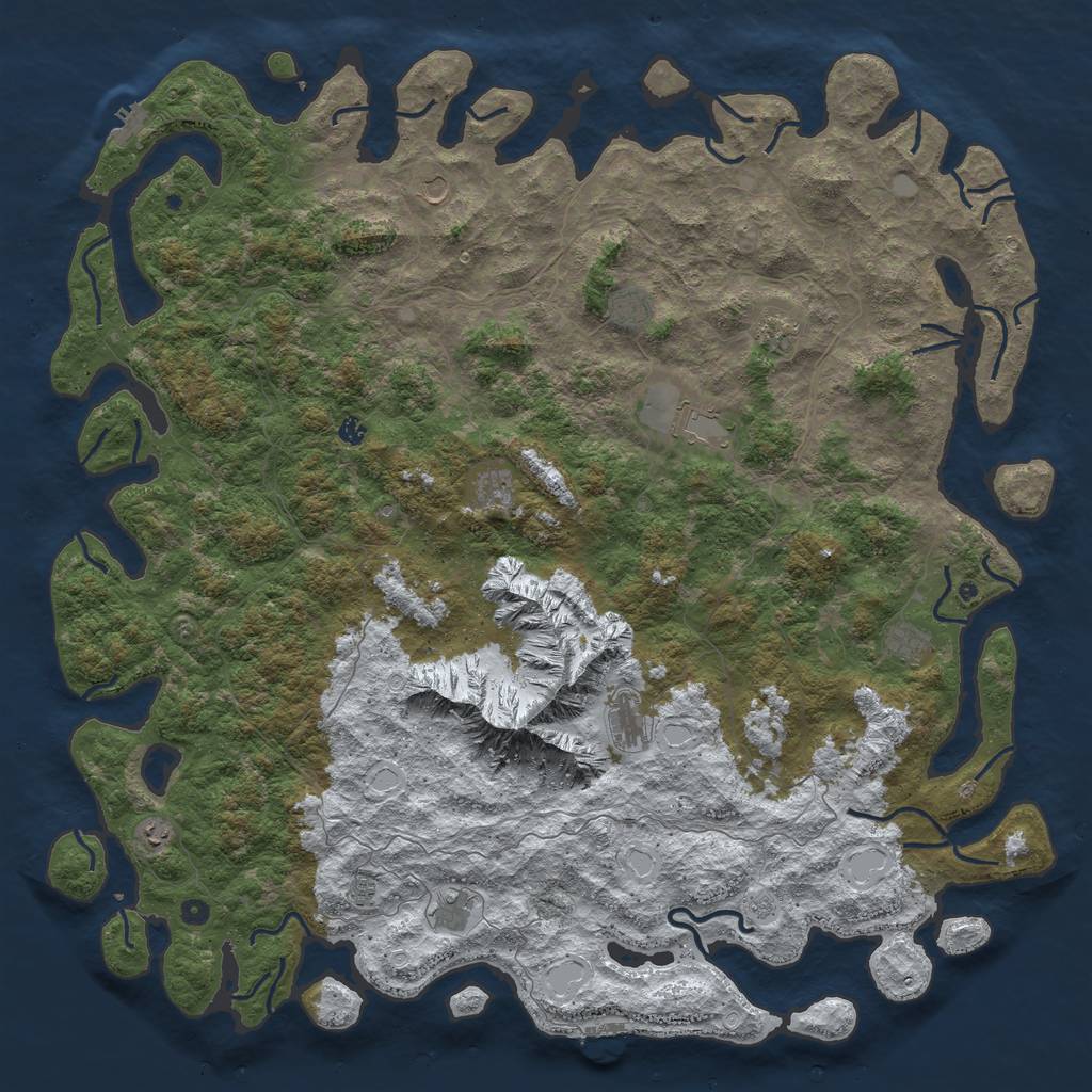 Rust Map: Procedural Map, Size: 6000, Seed: 554874, 20 Monuments