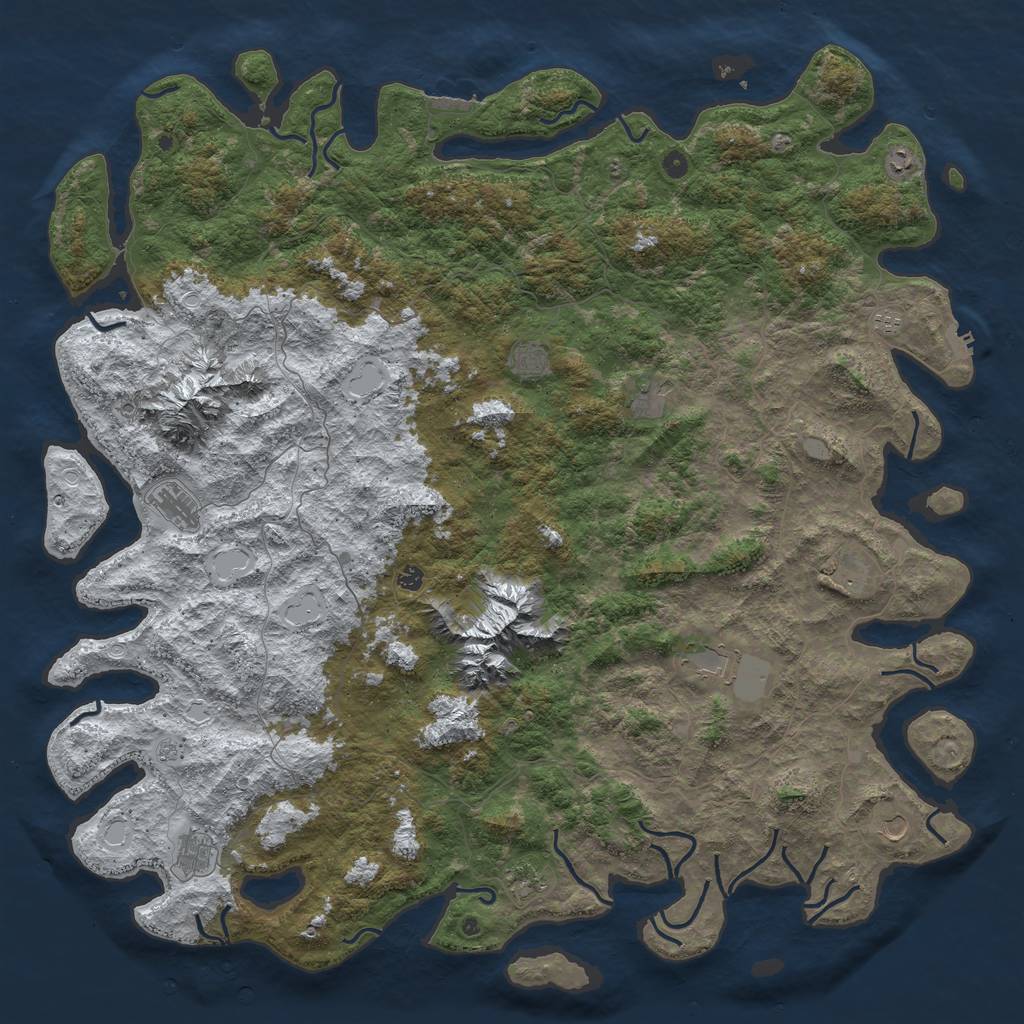 Rust Map: Procedural Map, Size: 6000, Seed: 781251547, 20 Monuments