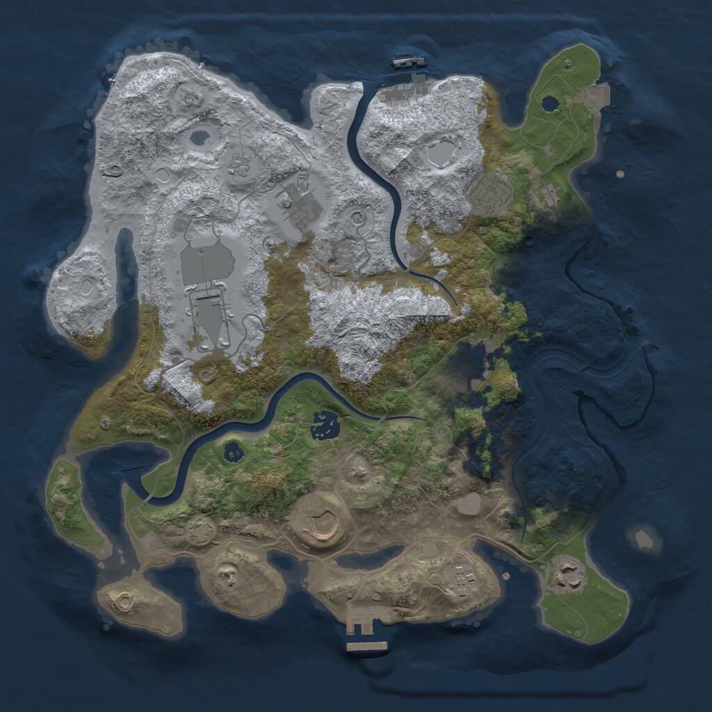 Rust Map: Procedural Map, Size: 3560, Seed: 3439350, 14 Monuments