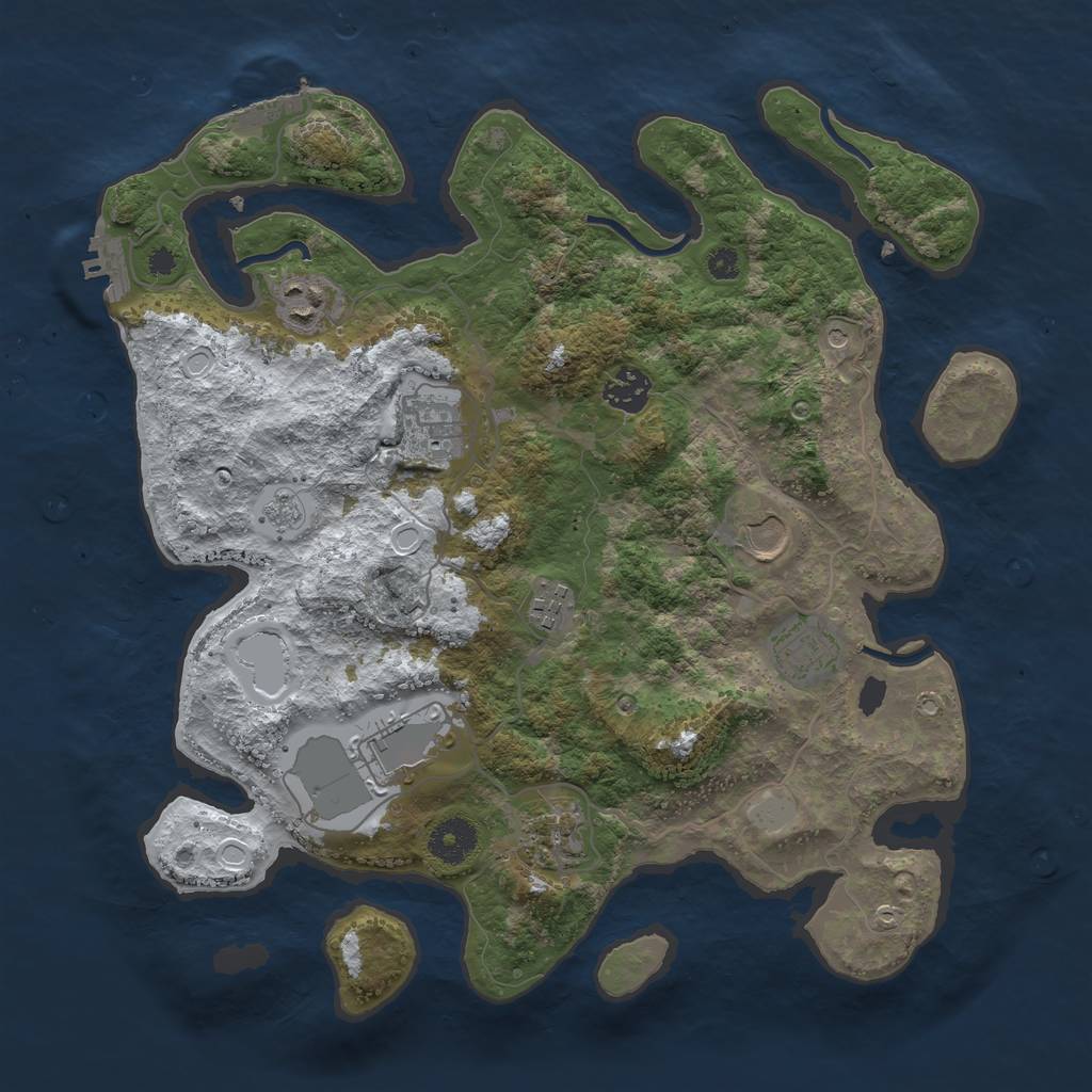 Rust Map: Procedural Map, Size: 3560, Seed: 2750769, 17 Monuments