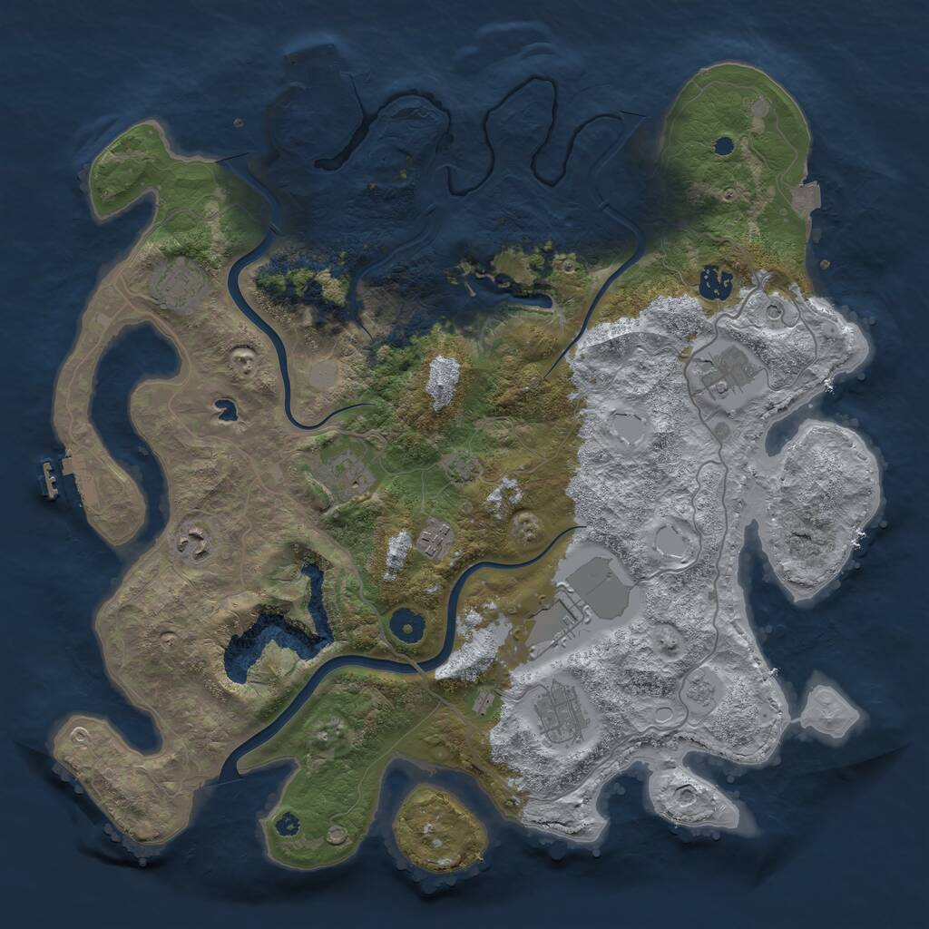 Rust Map: Procedural Map, Size: 4000, Seed: 756716513, 14 Monuments