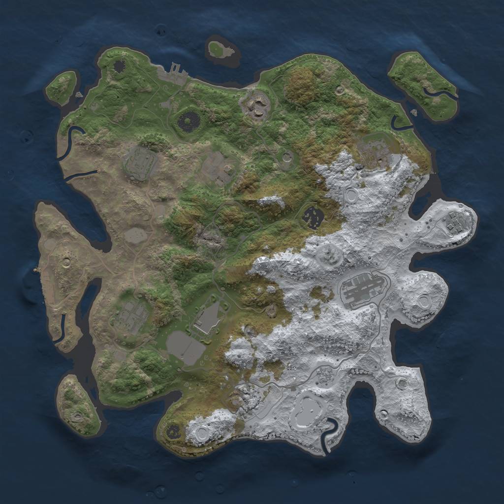 Rust Map: Procedural Map, Size: 3560, Seed: 4813245, 19 Monuments