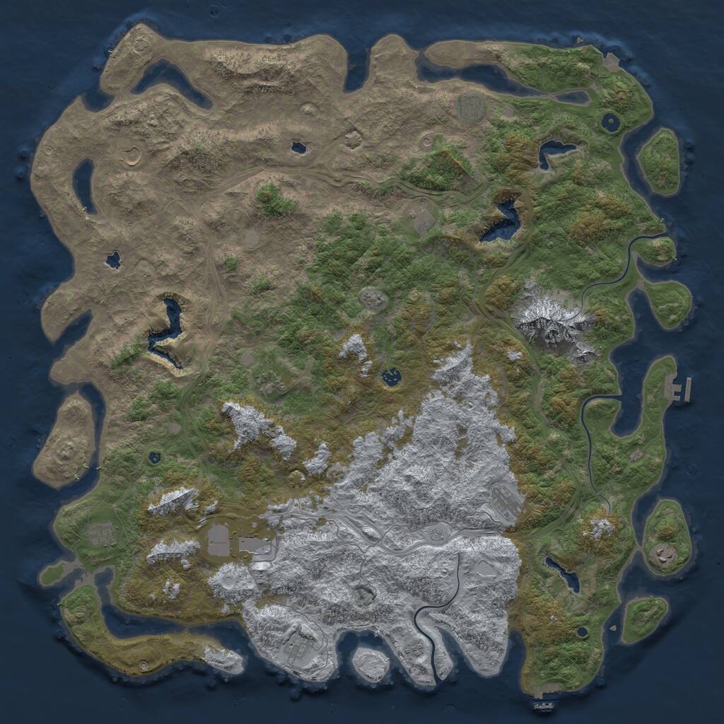 Rust Map: Procedural Map, Size: 6000, Seed: 3798, 17 Monuments