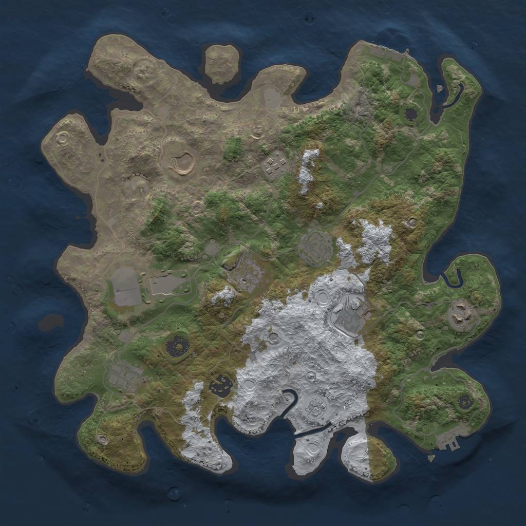 Rust Map: Procedural Map, Size: 3560, Seed: 5076790, 18 Monuments
