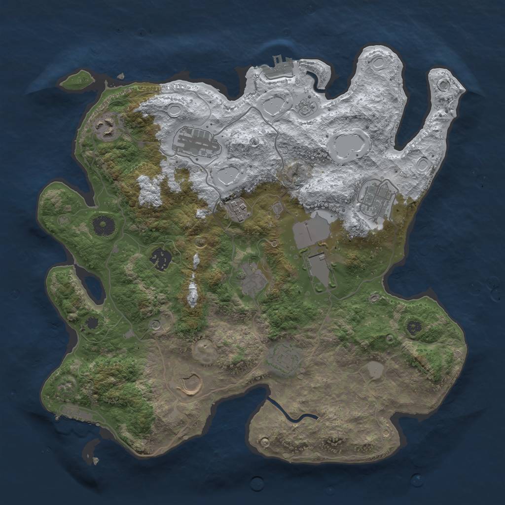 Rust Map: Procedural Map, Size: 3560, Seed: 3980980, 18 Monuments