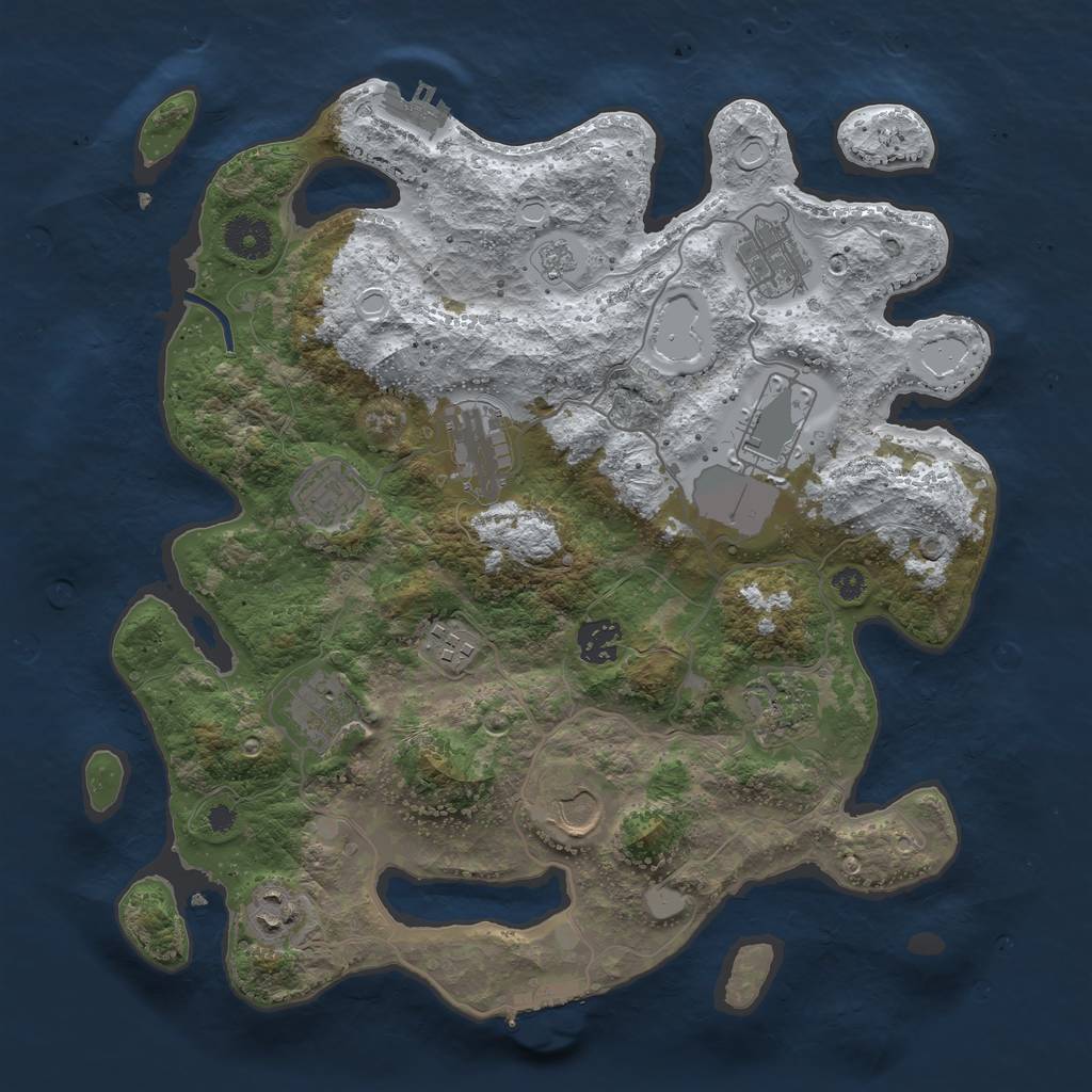 Rust Map: Procedural Map, Size: 3560, Seed: 5483733, 18 Monuments