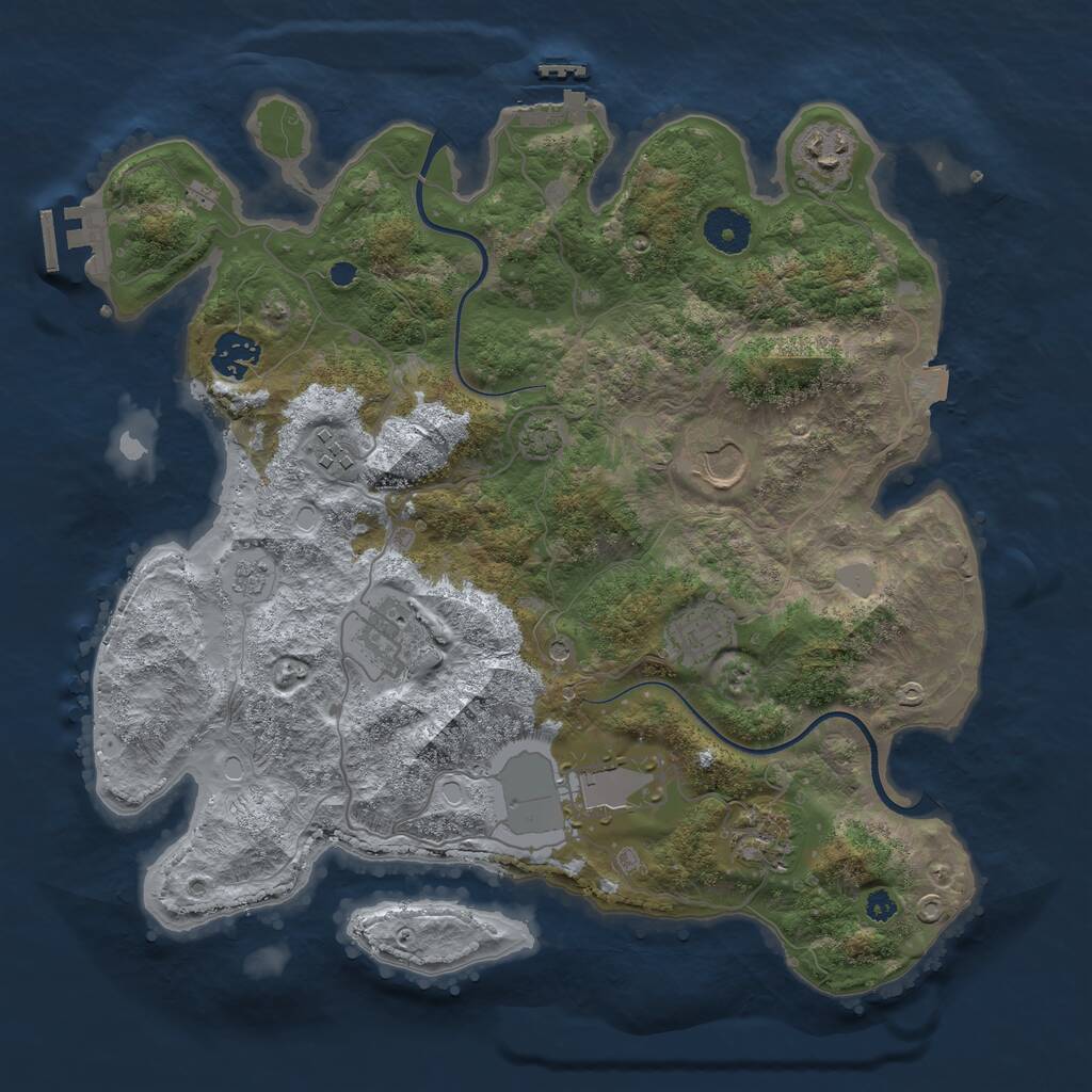 Rust Map: Procedural Map, Size: 3560, Seed: 1575272, 14 Monuments