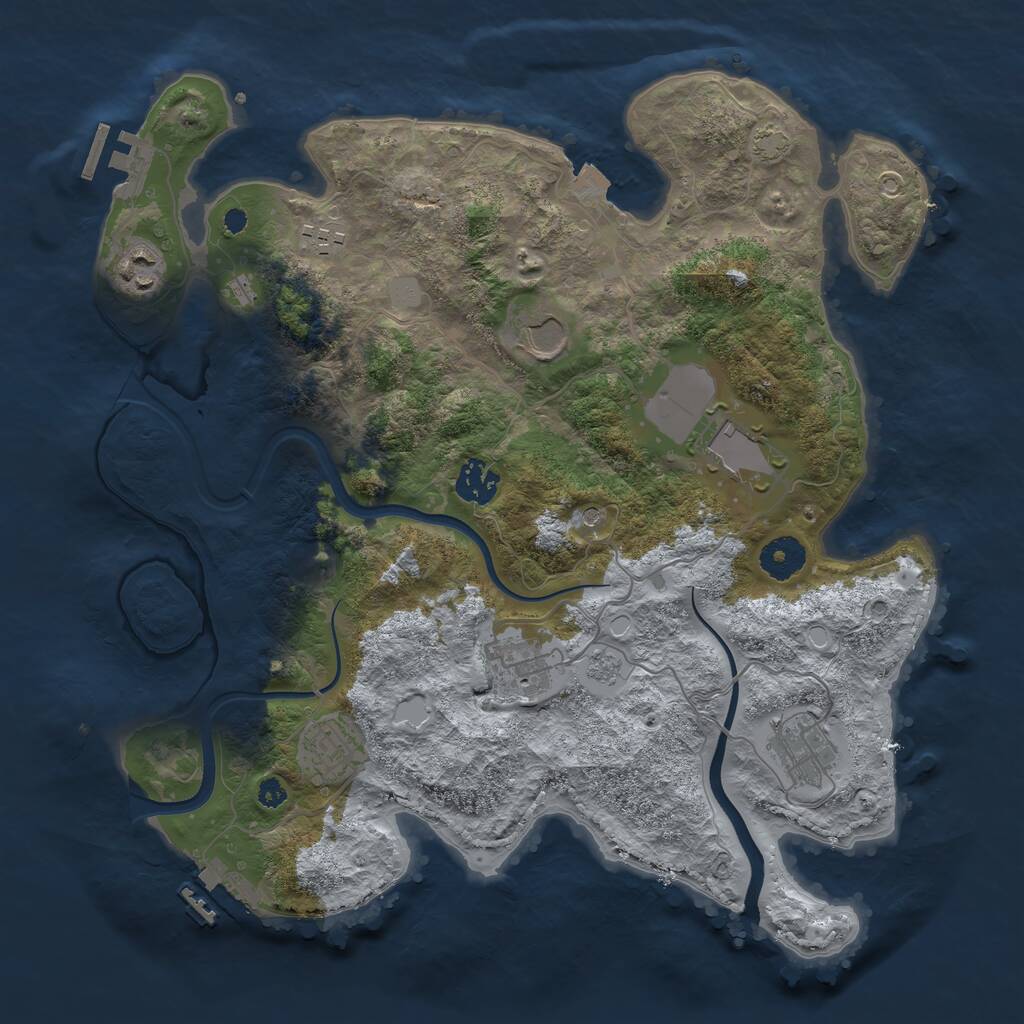 Rust Map: Procedural Map, Size: 3560, Seed: 6344190, 14 Monuments