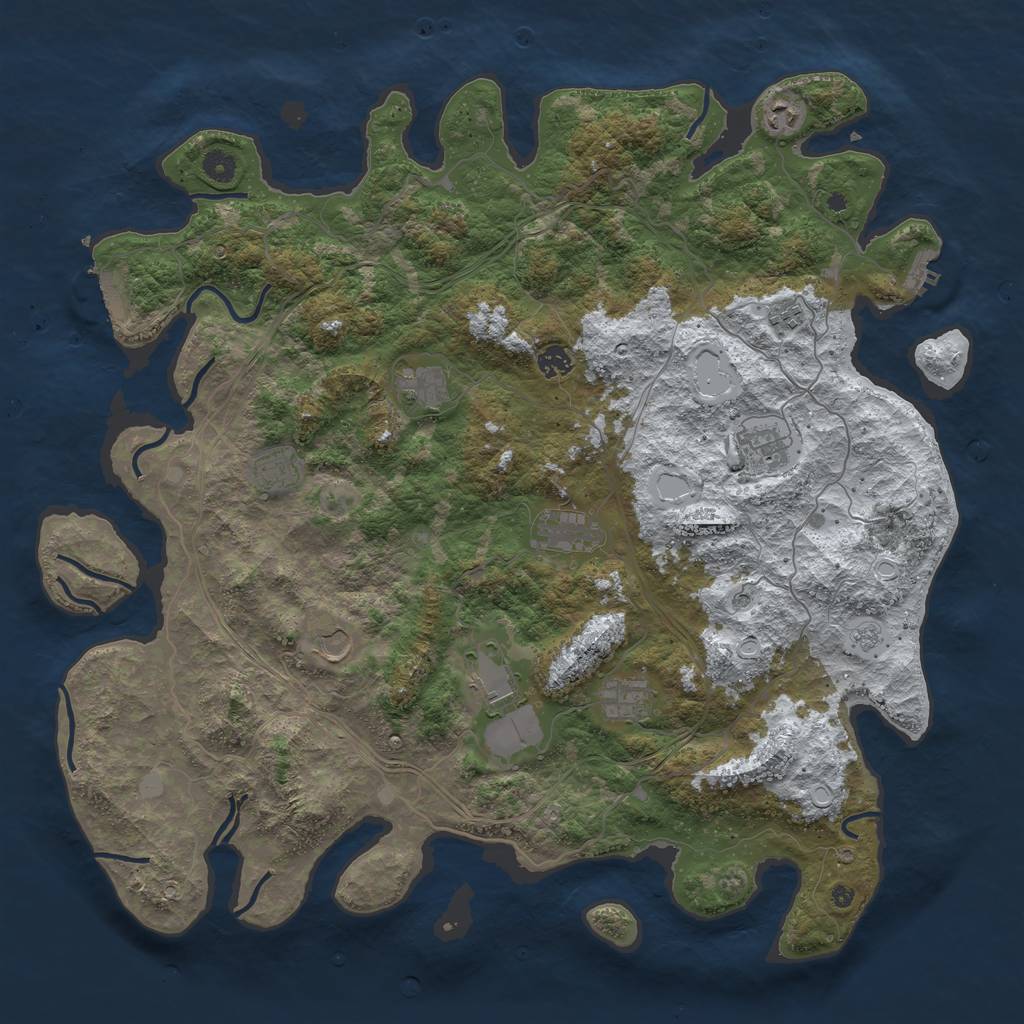 Rust Map: Procedural Map, Size: 4700, Seed: 4065876, 19 Monuments