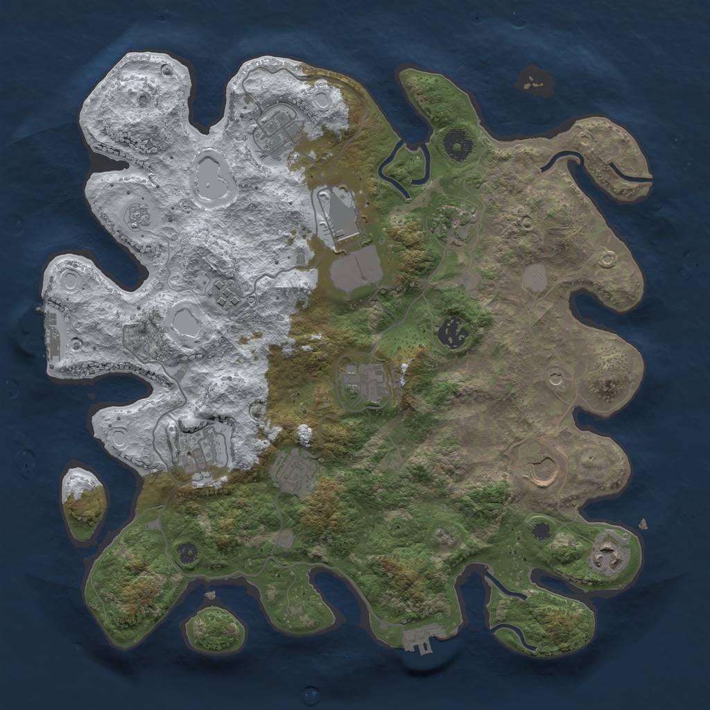Rust Map: Procedural Map, Size: 3560, Seed: 5920047, 19 Monuments
