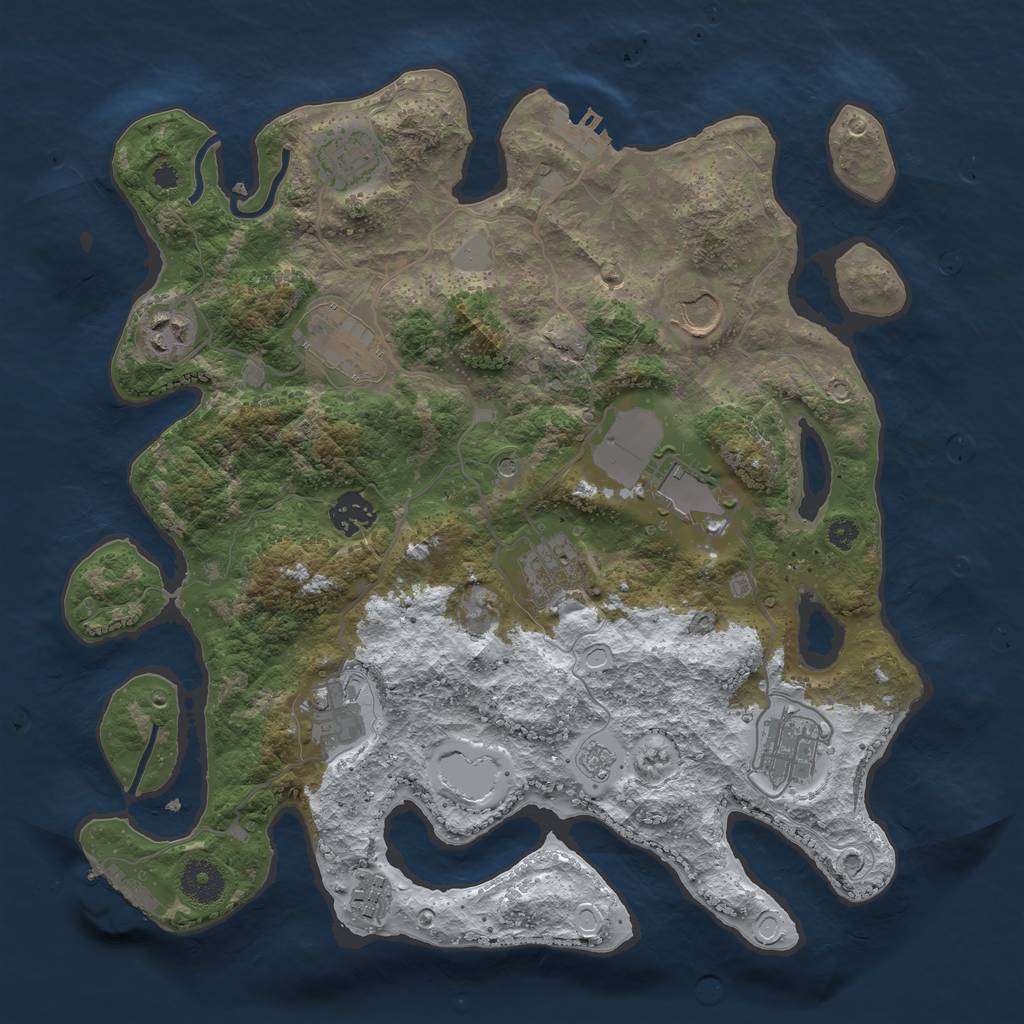 Rust Map: Procedural Map, Size: 3560, Seed: 6412406, 19 Monuments