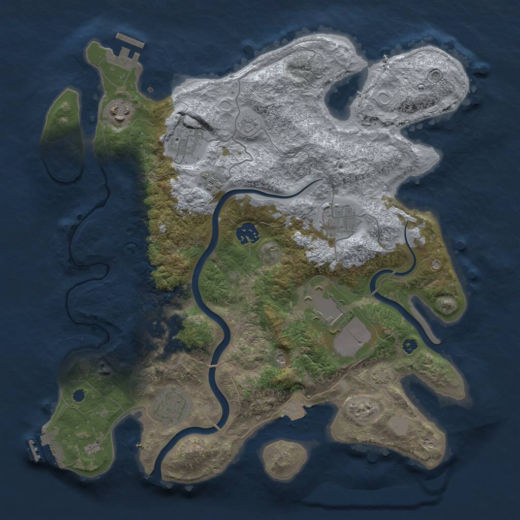 Rust Map: Procedural Map, Size: 3560, Seed: 5988667, 14 Monuments